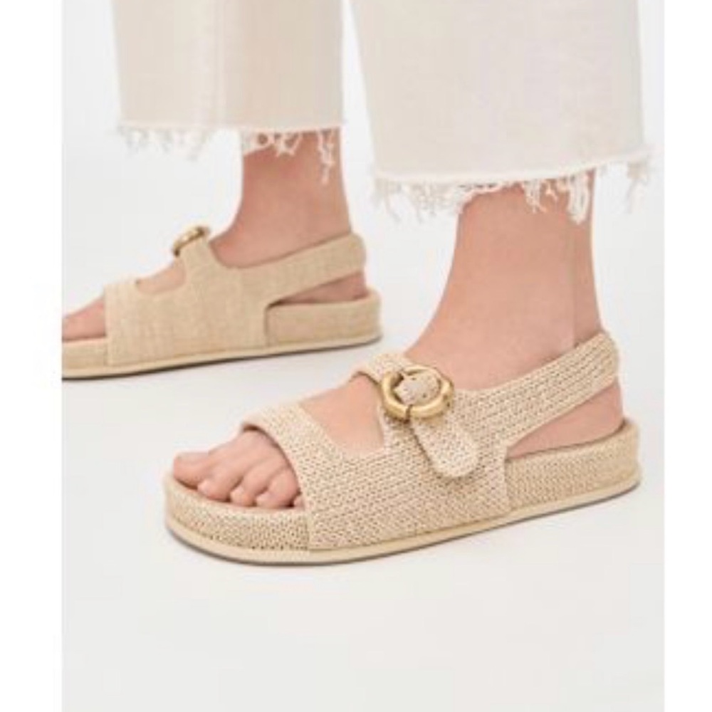 Cult Gaia Beige Sandals with Buckle